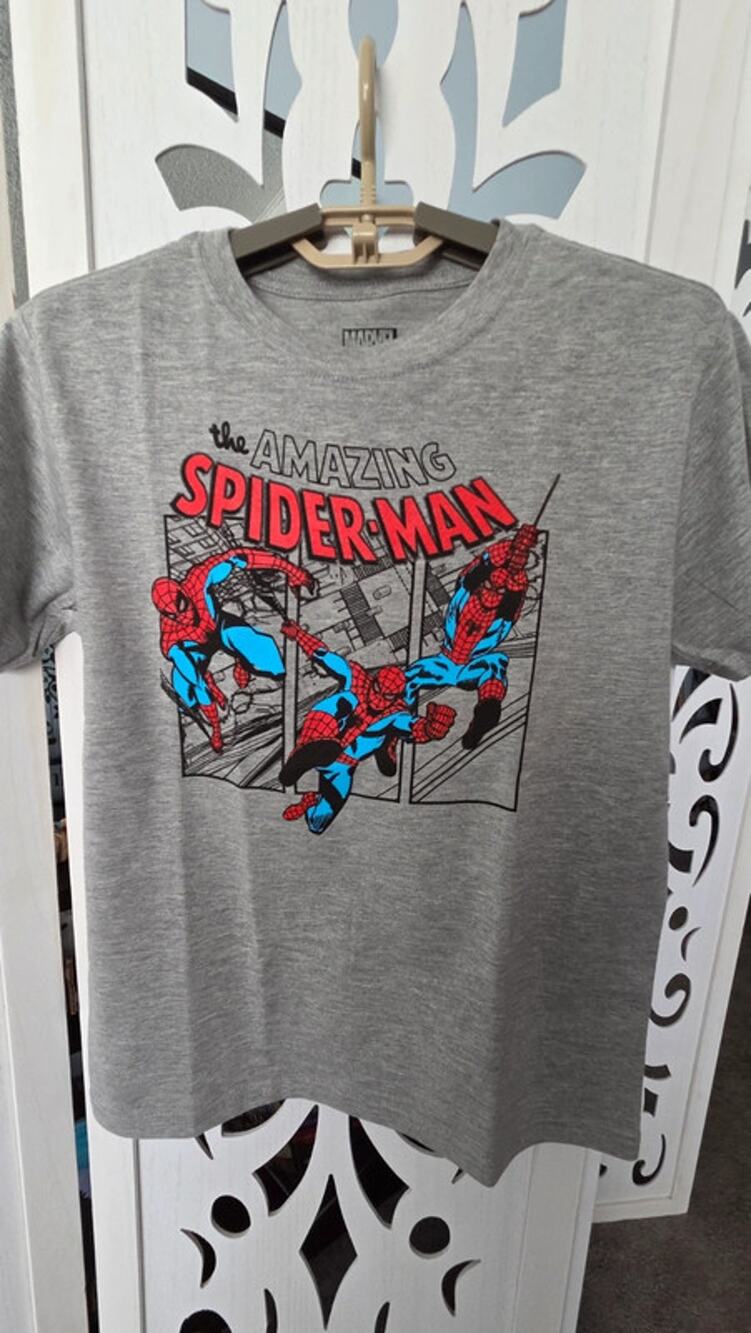 Marvel Amazing Spider-Man Comic Graphic T-Shirt Gray Mens XS Superhero Tee NWOT